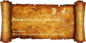 Marmorstein Ambrus névjegykártya